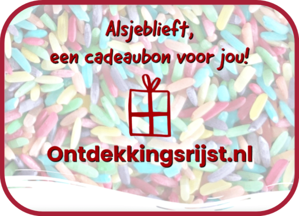 Cadeaubon van ontdekkingsrijst.nl voor elke feestelijke gelegenheid.